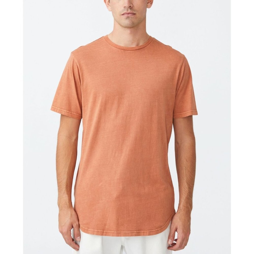 Cotton‎ On Men's Scooped Hem T-shirt, Caramel Acid, NWT, Size S